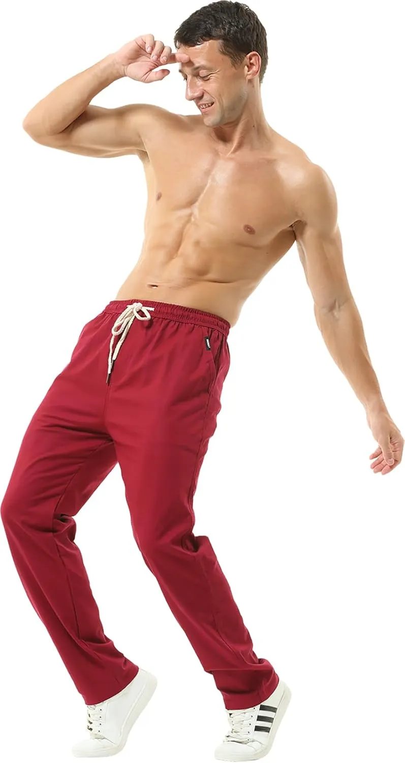 Hoerev Men Casual Beach Trousers Linen Summer Pants