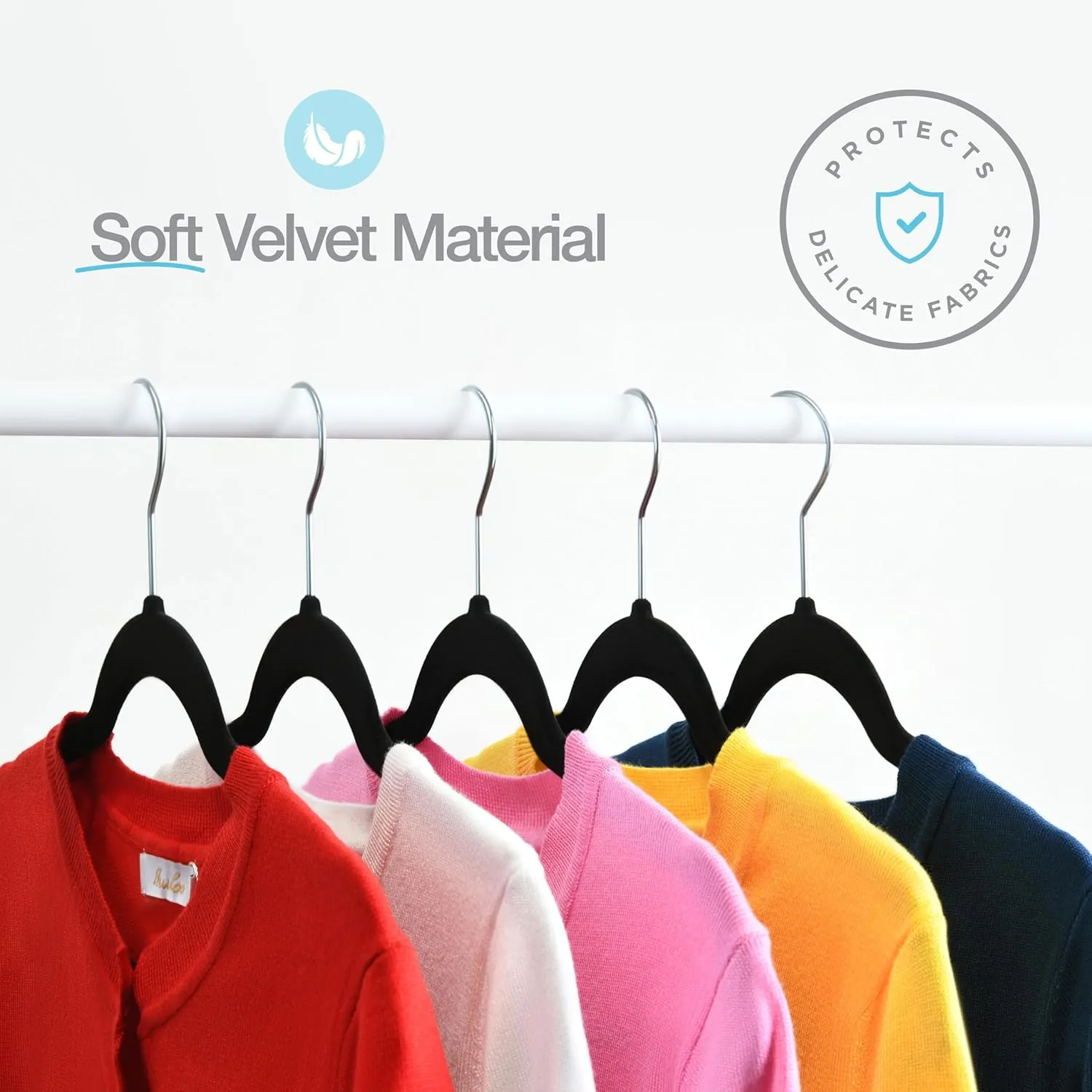 Home-it Premium Velvet Hangers 50 Pack - Heavy Duty Ultra Thin Black Suit Clothes Hangers Non Slip for Closet, Shirt Pants, Hook Swivel 360