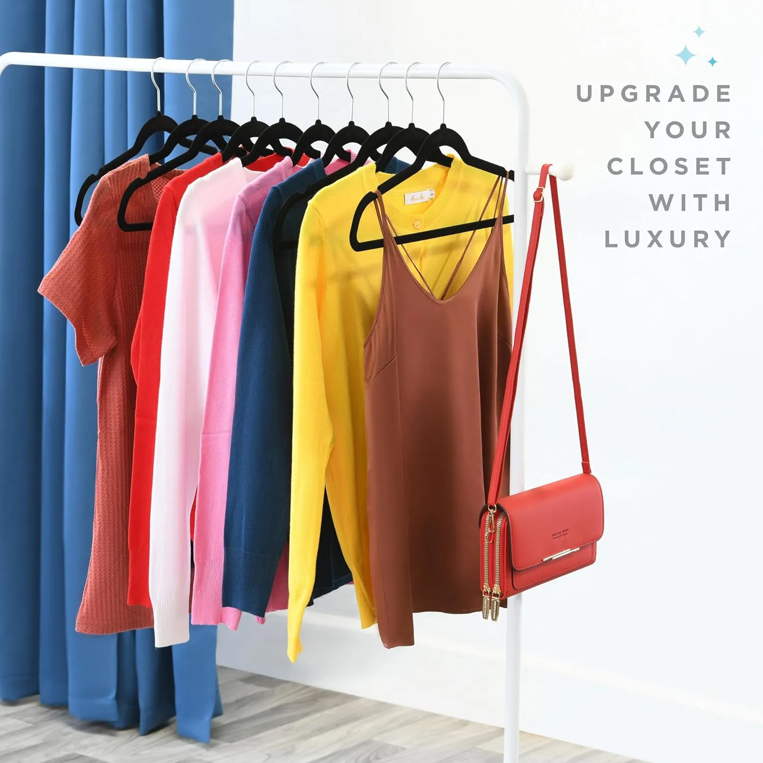Home-it Premium Velvet Hangers 50 Pack - Heavy Duty Ultra Thin Black Suit Clothes Hangers Non Slip for Closet, Shirt Pants, Hook Swivel 360