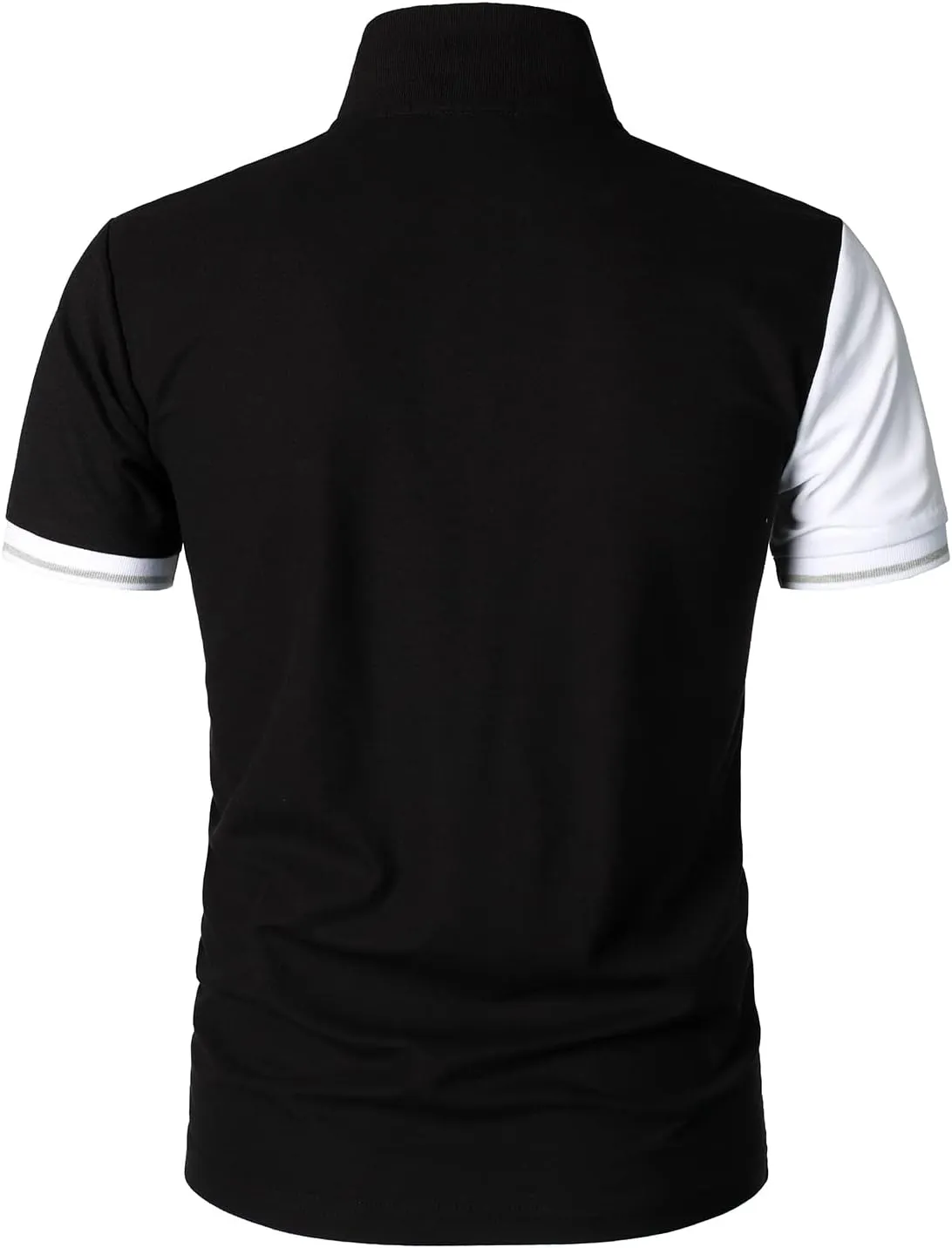 HOOD CREW Man’s Fashion Polo Shirts Short Sleeves Collared T Shirt Color Block Sports Golf Polos