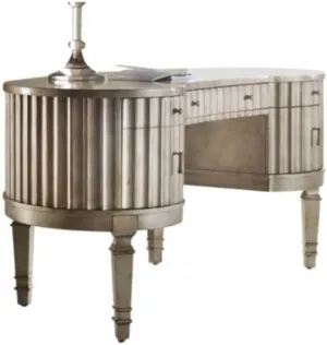 Hooker Furniture 638-10006 Melange Fluted Kidney Desk, Silver