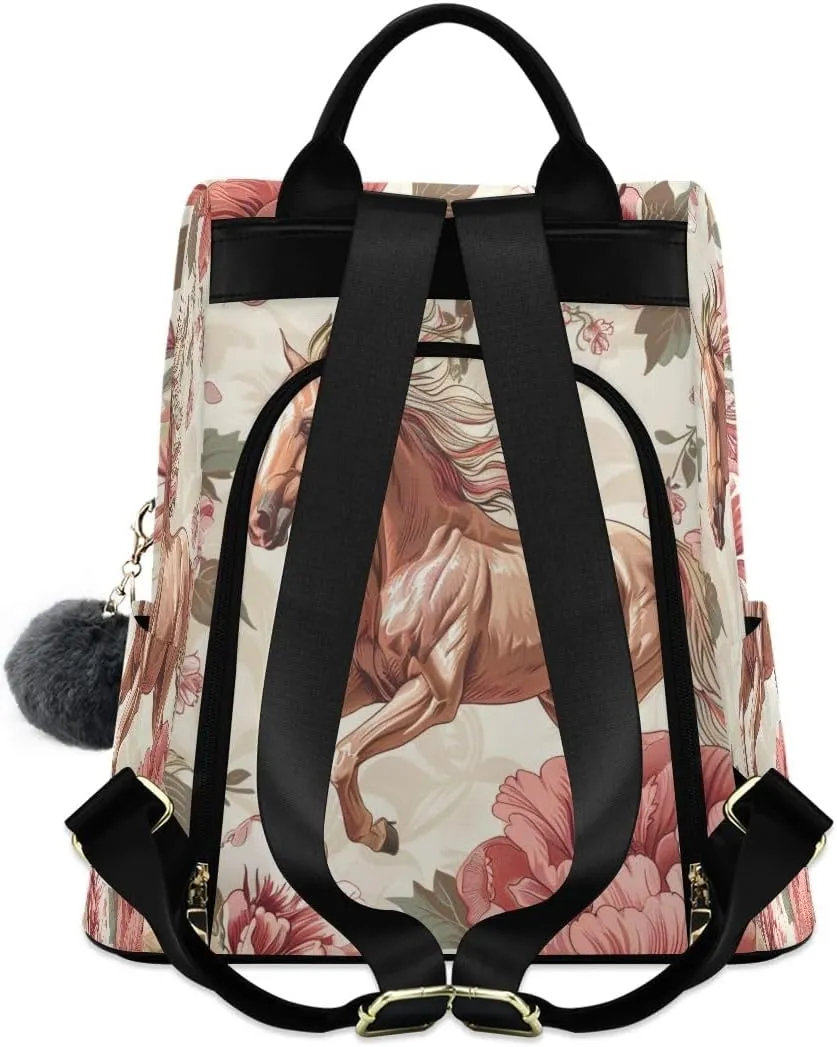 Horse Women Purse Backpack Anti-Theft for Fashion Bag Travel Back Pack Rucksack Shoulder Bag