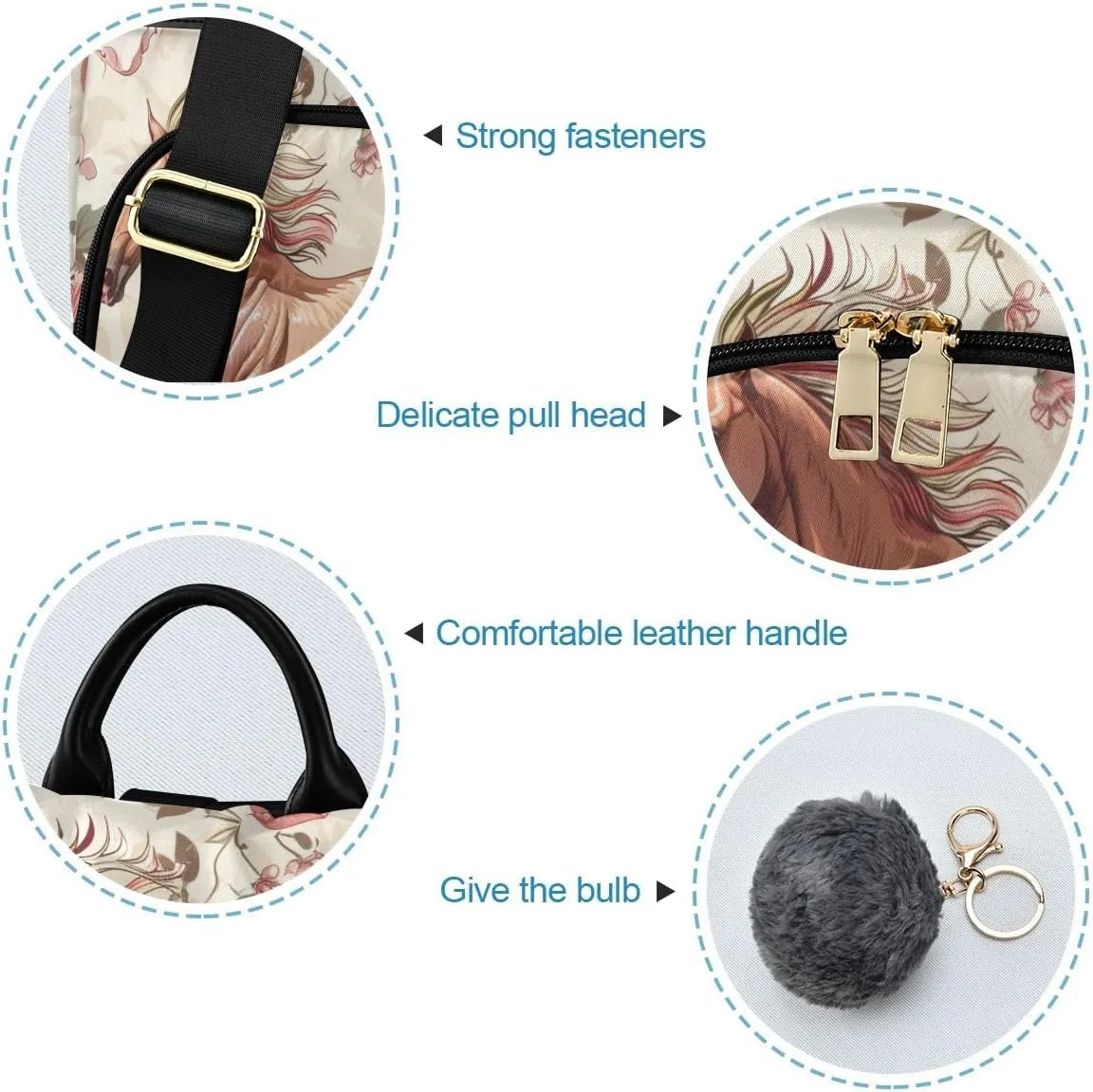 Horse Women Purse Backpack Anti-Theft for Fashion Bag Travel Back Pack Rucksack Shoulder Bag