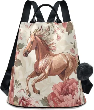 Horse Women Purse Backpack Anti-Theft for Fashion Bag Travel Back Pack Rucksack Shoulder Bag