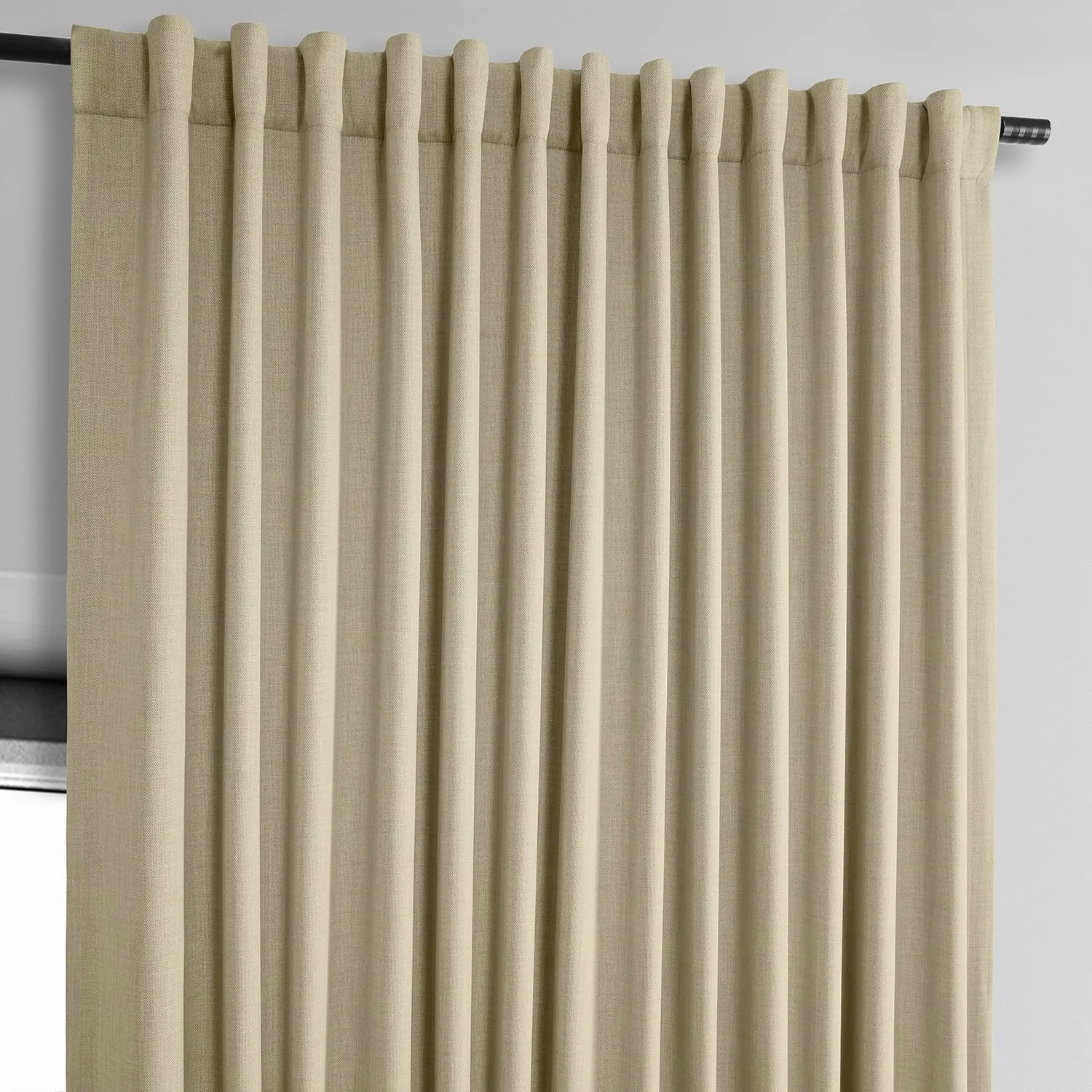 HPD Half Price Drapes - Faux Linen Curtains for Living Room (1 Panel) - 100W X 84L - Extra Wide Textured Room Darkening Curtains for Bedroom 84 Inches Long - Drapes for Home Decor, Thatched Tan