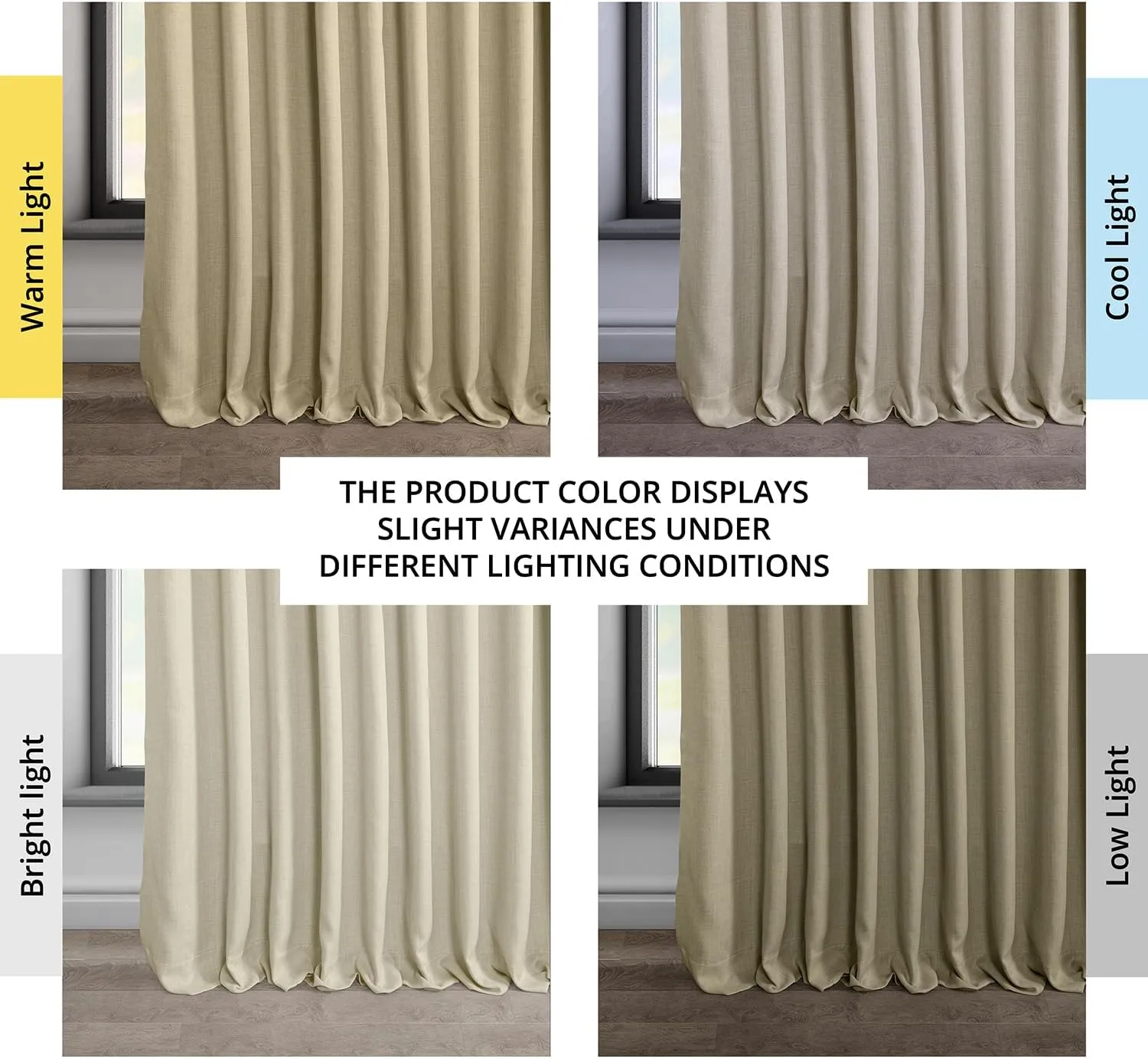 HPD Half Price Drapes - Faux Linen Curtains for Living Room (1 Panel) - 100W X 84L - Extra Wide Textured Room Darkening Curtains for Bedroom 84 Inches Long - Drapes for Home Decor, Thatched Tan
