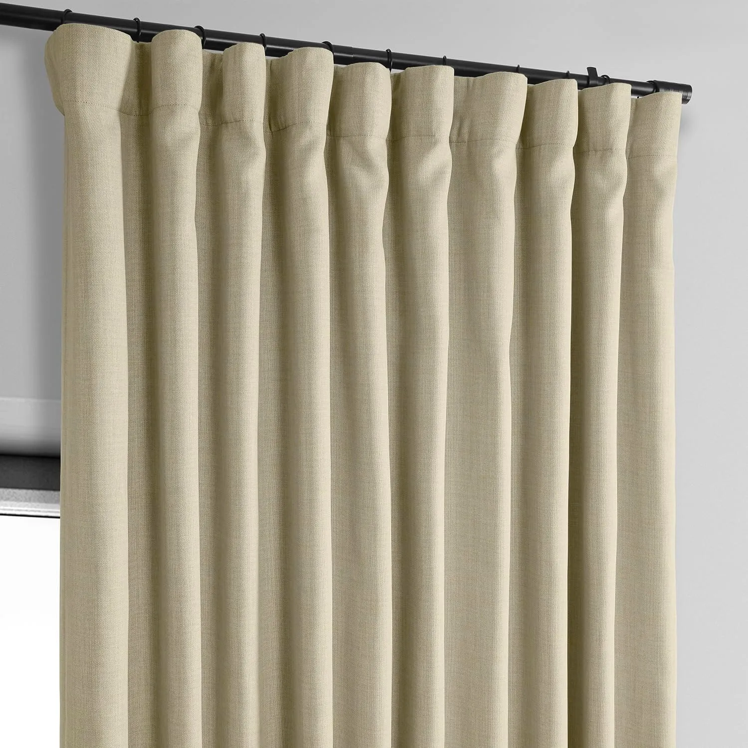 HPD Half Price Drapes - Faux Linen Curtains for Living Room (1 Panel) - 100W X 84L - Extra Wide Textured Room Darkening Curtains for Bedroom 84 Inches Long - Drapes for Home Decor, Thatched Tan