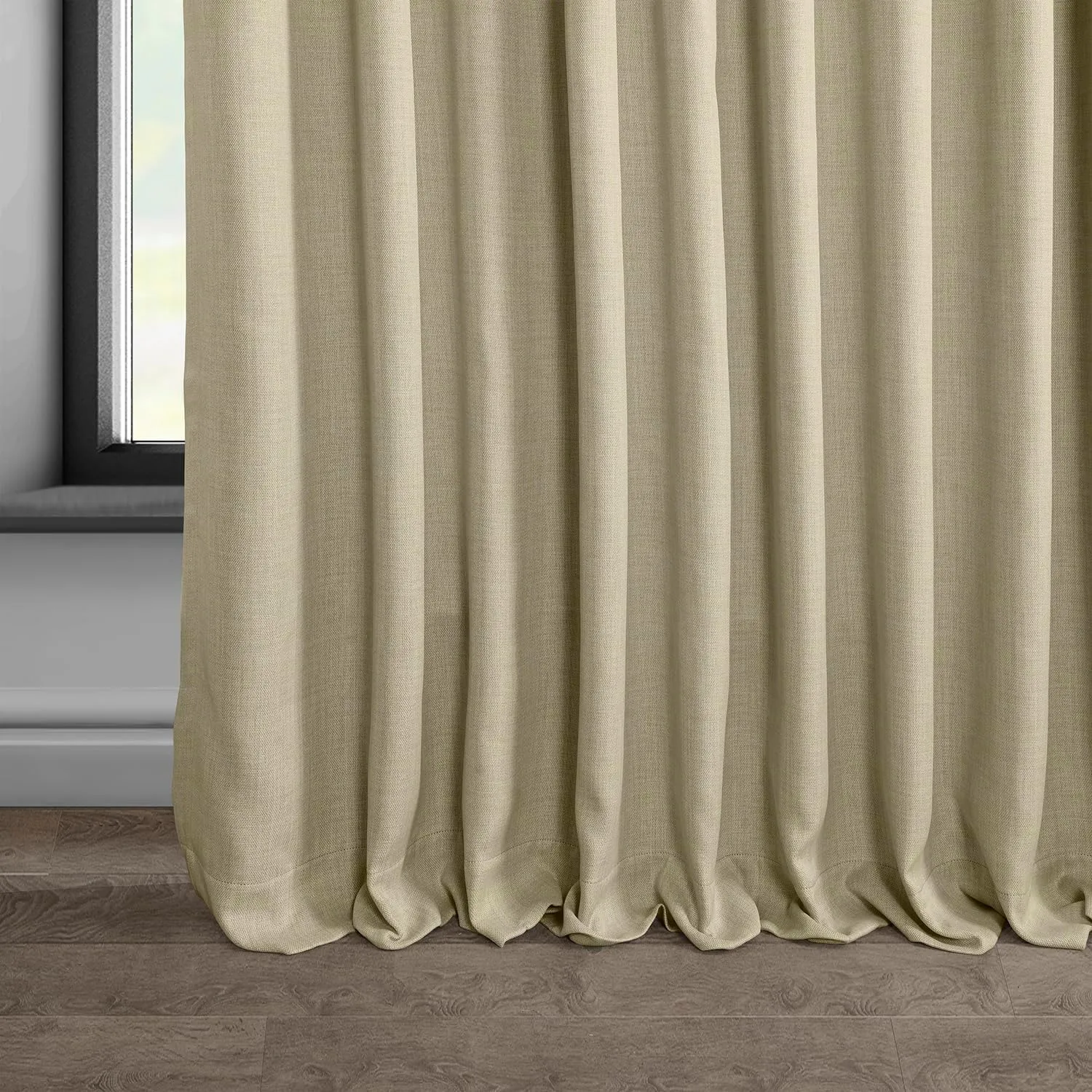 HPD Half Price Drapes - Faux Linen Curtains for Living Room (1 Panel) - 100W X 84L - Extra Wide Textured Room Darkening Curtains for Bedroom 84 Inches Long - Drapes for Home Decor, Thatched Tan