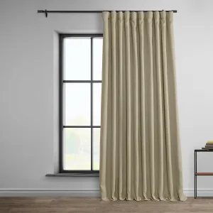 HPD Half Price Drapes - Faux Linen Curtains for Living Room (1 Panel) - 100W X 84L - Extra Wide Textured Room Darkening Curtains for Bedroom 84 Inches Long - Drapes for Home Decor, Thatched Tan