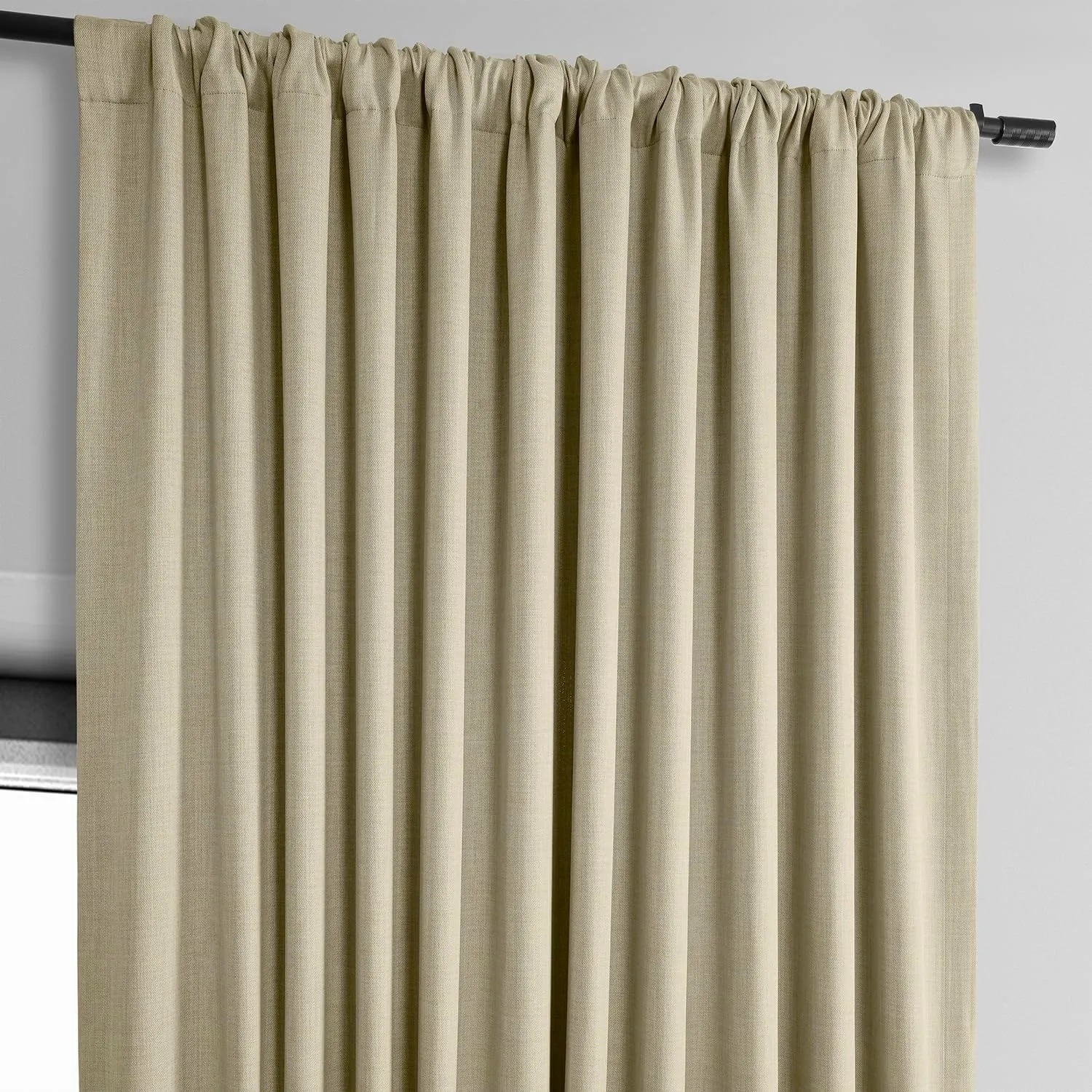 HPD Half Price Drapes - Faux Linen Curtains for Living Room (1 Panel) - 100W X 84L - Extra Wide Textured Room Darkening Curtains for Bedroom 84 Inches Long - Drapes for Home Decor, Thatched Tan