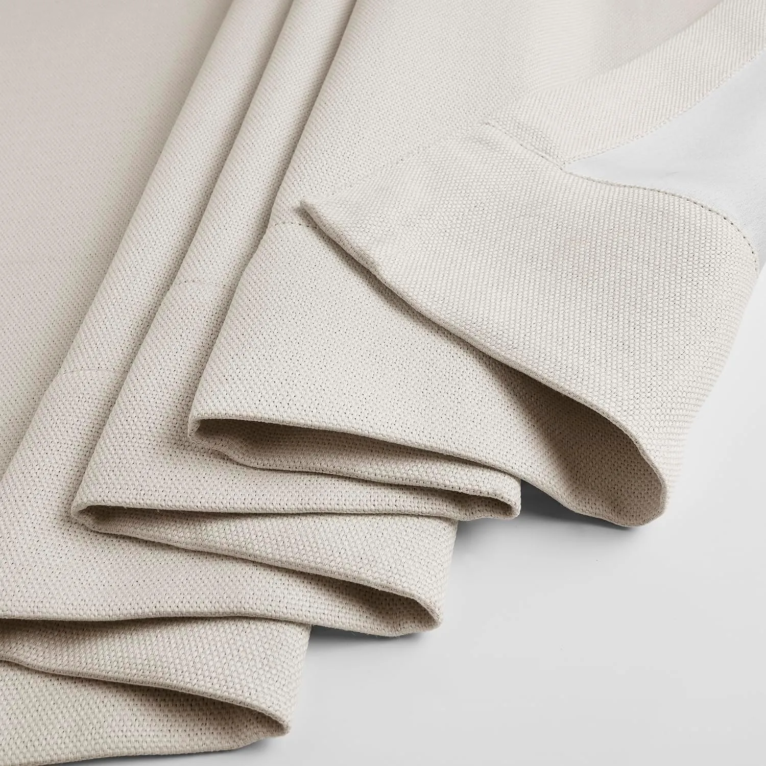 HPD Half Price Drapes - Faux Linen Curtains for Living Room (1 Panel) - 50W X 96L - Textured Room Darkening Curtains for Bedroom 96 Inches Long - Drapes for Home Decor, Birch