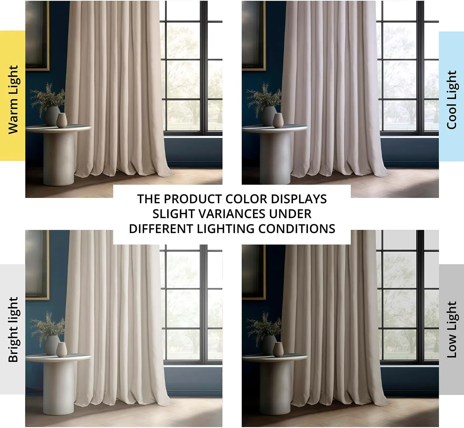 HPD Half Price Drapes - Faux Linen Curtains for Living Room (1 Panel) - 50W X 96L - Textured Room Darkening Curtains for Bedroom 96 Inches Long - Drapes for Home Decor, Birch