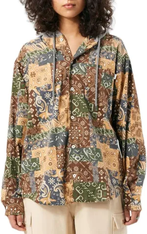 HUF Womens Patchwork Cord Hooded Jacket - Brown