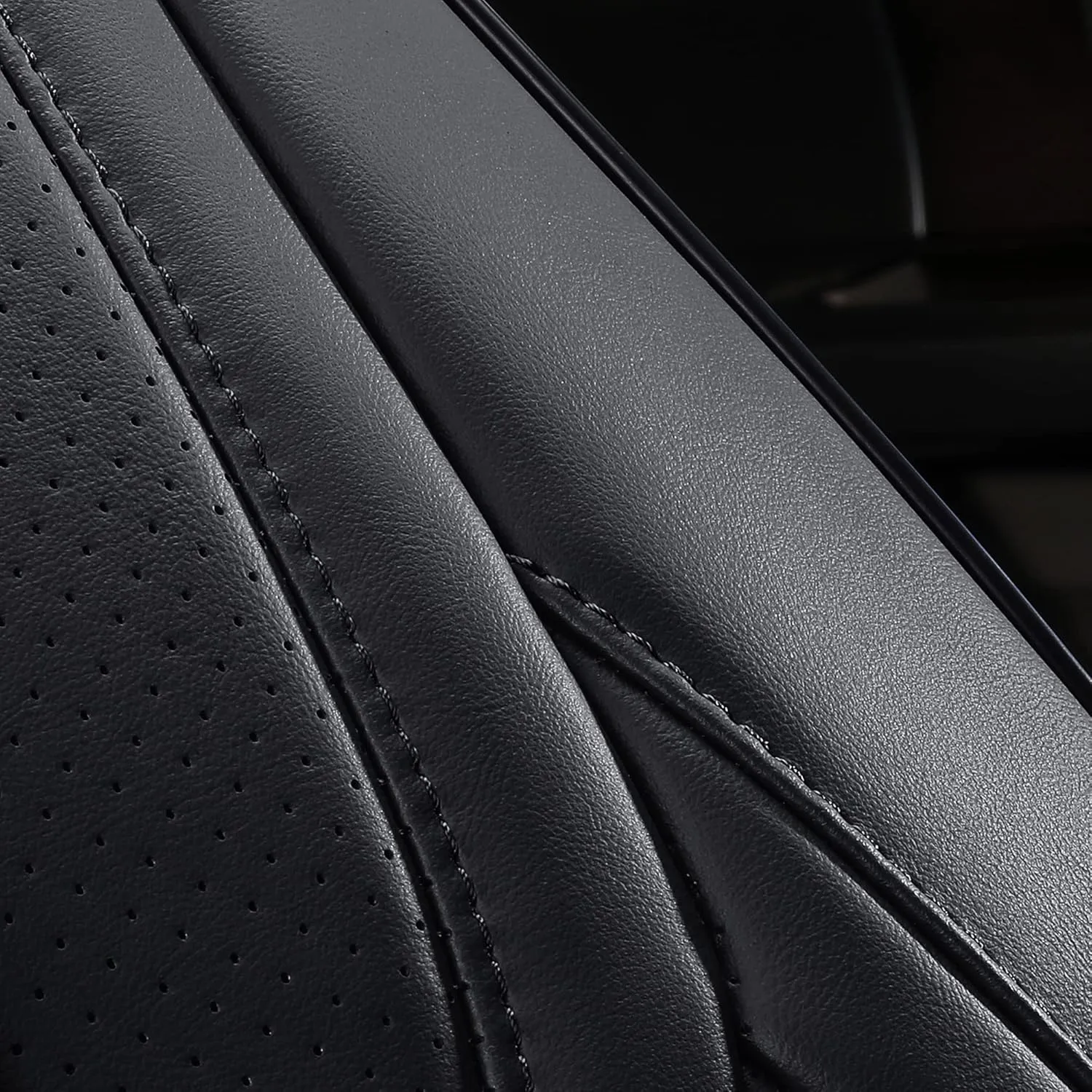 Huidasource Tacoma Front Seat Covers, Leather Car Seat Covers Custom Fit for Toyota Tacoma 2016-2023 2022 2021 Double & Crew Cab SR, SR5, Limited, TRD Pro, TRD Sport, Off-Road (Front Pair/Black)