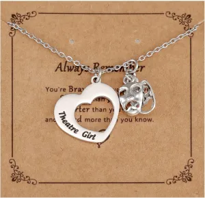 HUTIMY Actress Gifts for Women Young Female Theater Teacher Themed Jewelry Thespian Drama Necklace