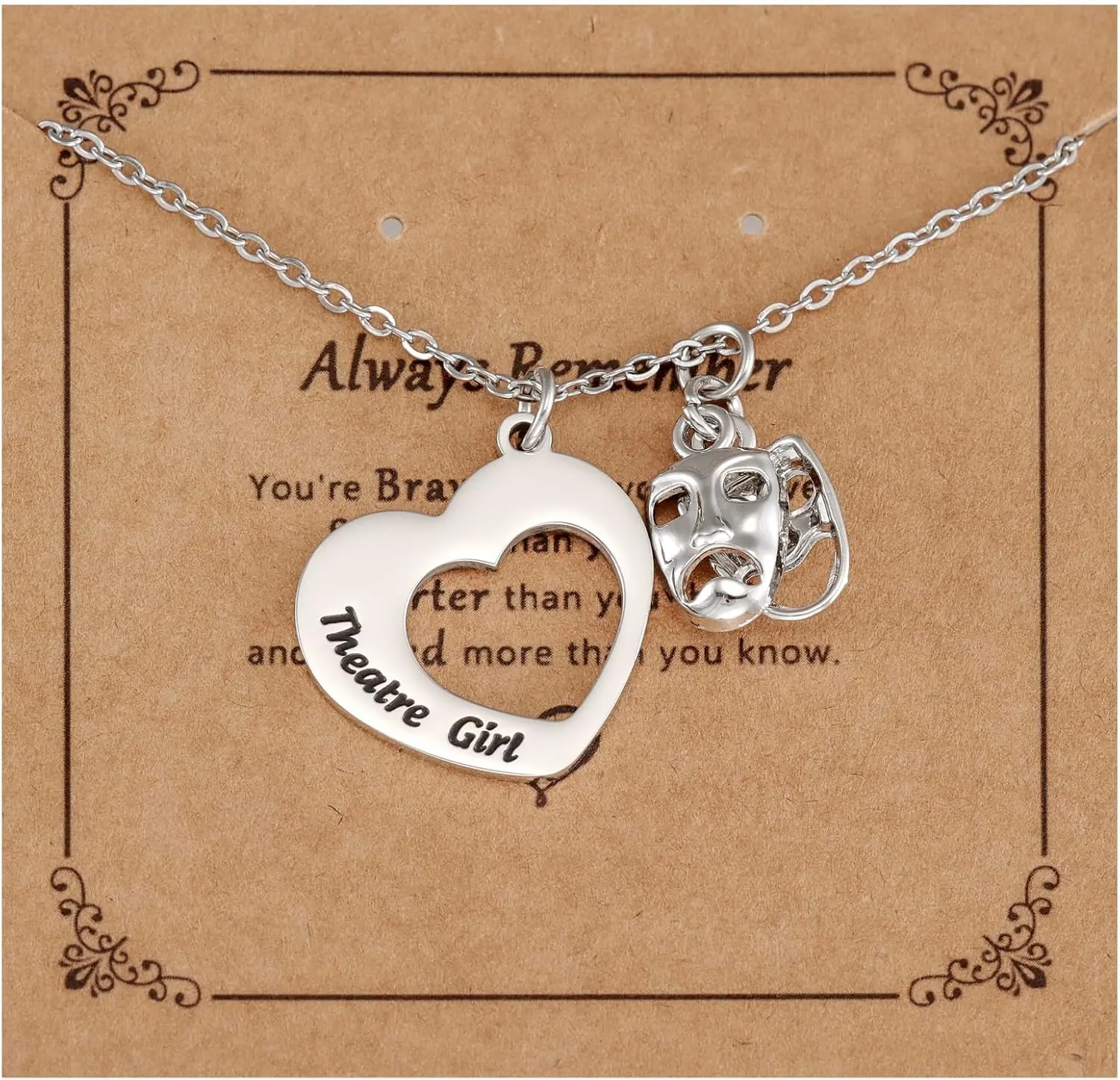 HUTIMY Actress Gifts for Women Young Female Theater Teacher Themed Jewelry Thespian Drama Necklace