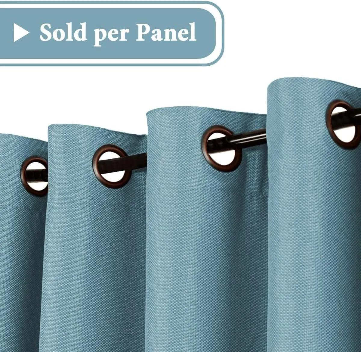 H.VERSAILTEX Linen Blackout Curtain 84 Inches Long for Bedroom/Living Room Thermal Insulated Grommet Linen Curtain Drapes Primitive Textured Burlap Effect Window Drapes 1 Panel, Heather Eggshell Blue