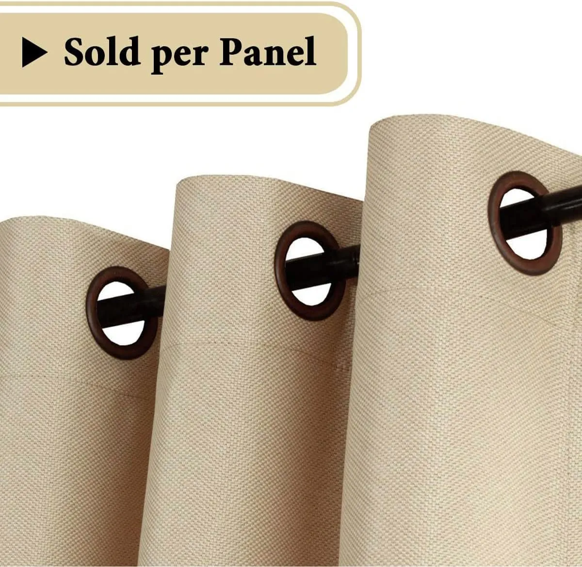 H.VERSAILTEX Linen Blackout Curtain 84 Inches Long for Bedroom/Living Room Thermal Insulated Grommet Linen Look Curtain Drapes Primitive Textured Burlap Effect Window Drapes 1 Panel - Heather Beige