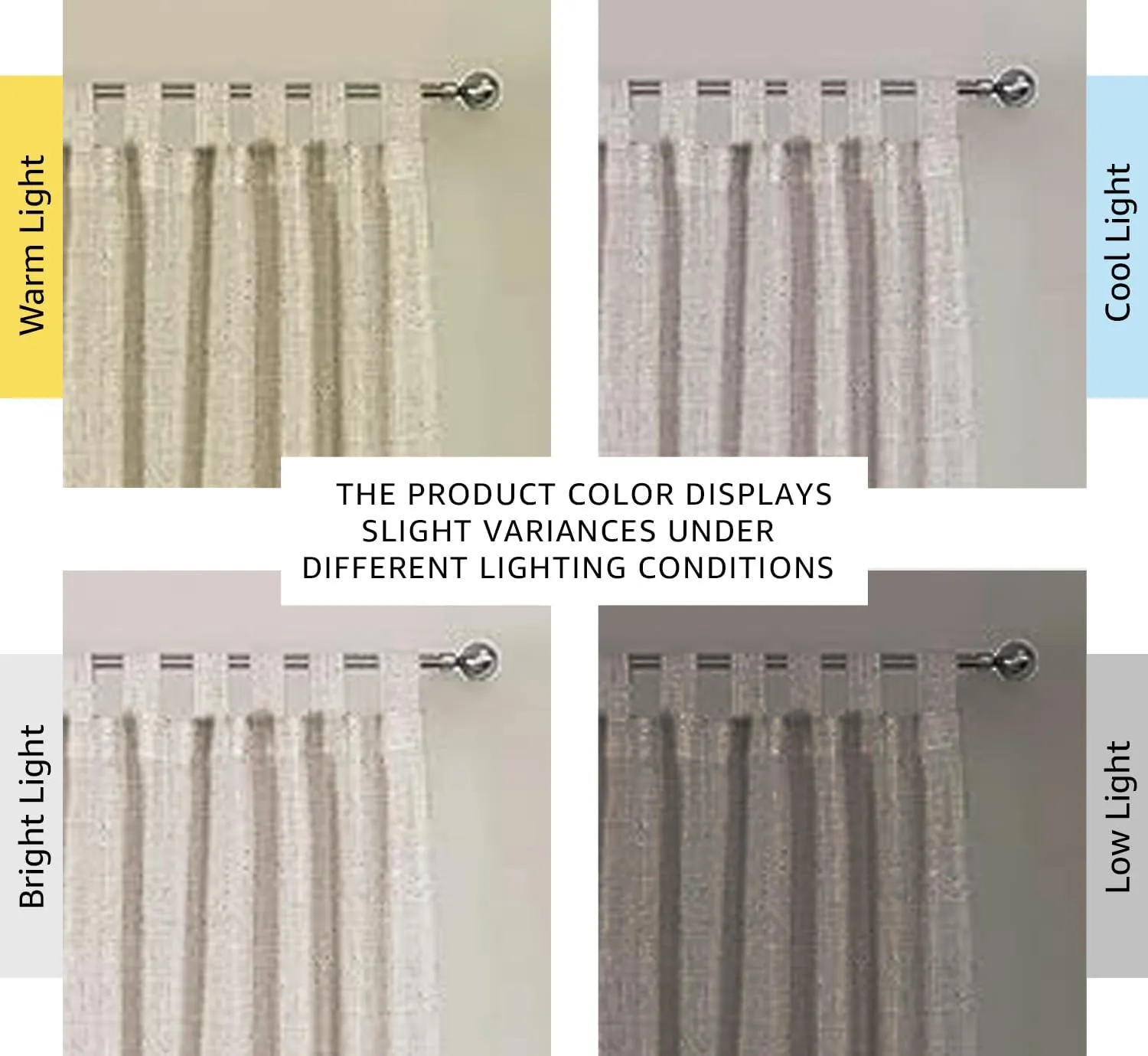 H.VERSAILTEX Living Room Curtains 84 inches Long Linen Curtains, Tab Top Curtains Privacy Added Energy Saving Light Filtering Window Treatments Draperies for Bedroom, 2 Panels, Angora