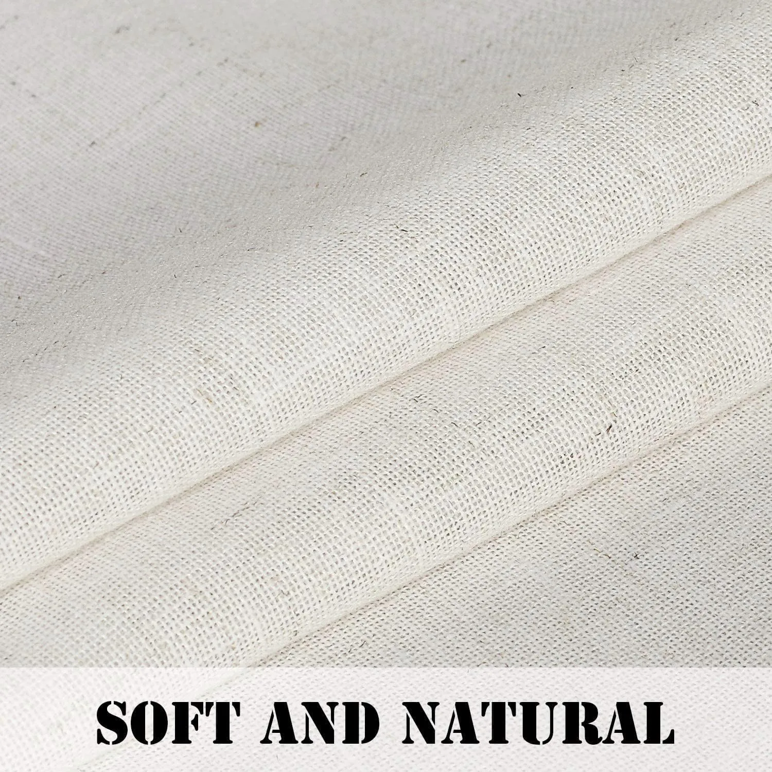H.VERSAILTEX Natural Linen Tab Top Curtains 84 Inch Length for Living Room 2 Panel Drape Semi Sheer Neutral Country Rustic Farmhouse Boho Curtain Bedroom Muslin Look Light Filtering, Heathered Natural