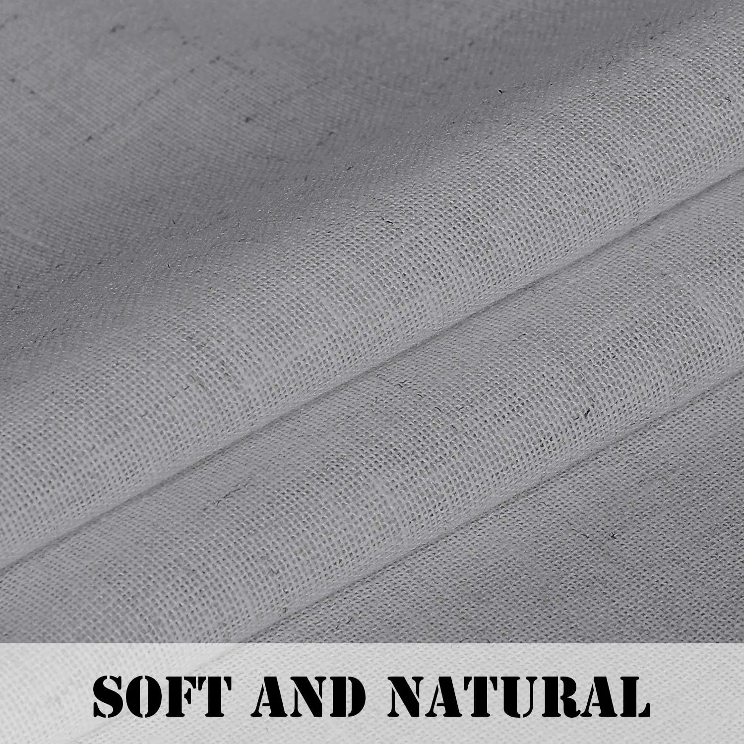 H.VERSAILTEX Tab Top Semi Sheer Curtains 84 inches Long, Natural Linen Blended Airy Curtains for Living Room, Soft Rich Material Light Filtering Bedroom Drape Panels, Set of 2, Dove