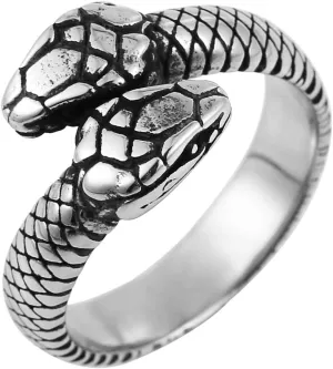 HZMAN Snake Ring Men Women Gothic Jewelry Retro Animal Fashion Personality Stainless Steel Ring