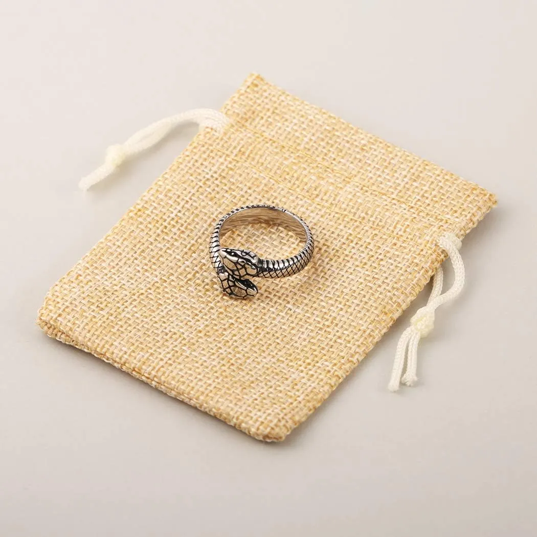 HZMAN Snake Ring Men Women Gothic Jewelry Retro Animal Fashion Personality Stainless Steel Ring