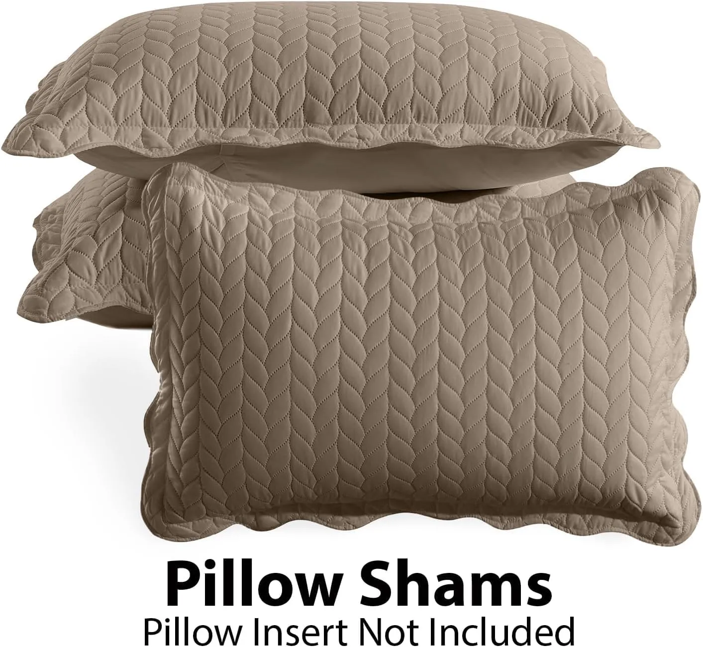 IR Imperial Rooms Twin Quilt Bedding Set Size (68” x 86”)   1 Pillow Shams (20” x 26”   2”) - 2 Pcs Summer Season Lightweight Reversible Microfiber Coverlet Embossed Quilt Bedspread (Beige)