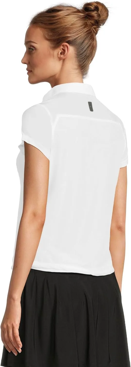 Jamie Sadock Women's Solid Sunsense Polo with Mesh Overlay