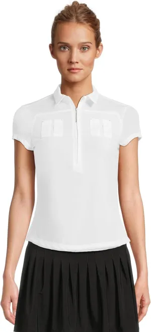 Jamie Sadock Women's Solid Sunsense Polo with Mesh Overlay