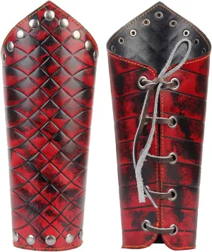 JAOYU Men Leather Bracers Arm Armor Cuff Gauntlet Wristband Medieval Bracers Viking Jewelry for Women Cosplay Costume