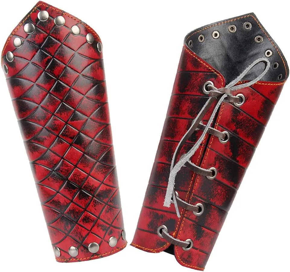 JAOYU Men Leather Bracers Arm Armor Cuff Gauntlet Wristband Medieval Bracers Viking Jewelry for Women Cosplay Costume