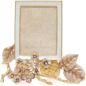 Jay Strongwater Colbie Hydrangea 3" x 4" Photo Frame - Blush/Boudoir