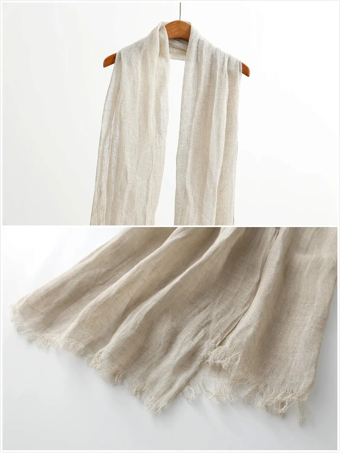 Jeelow Lightweight Summer Scarf Light Shawl Wrap Linen Feel Scarves For Men And Women