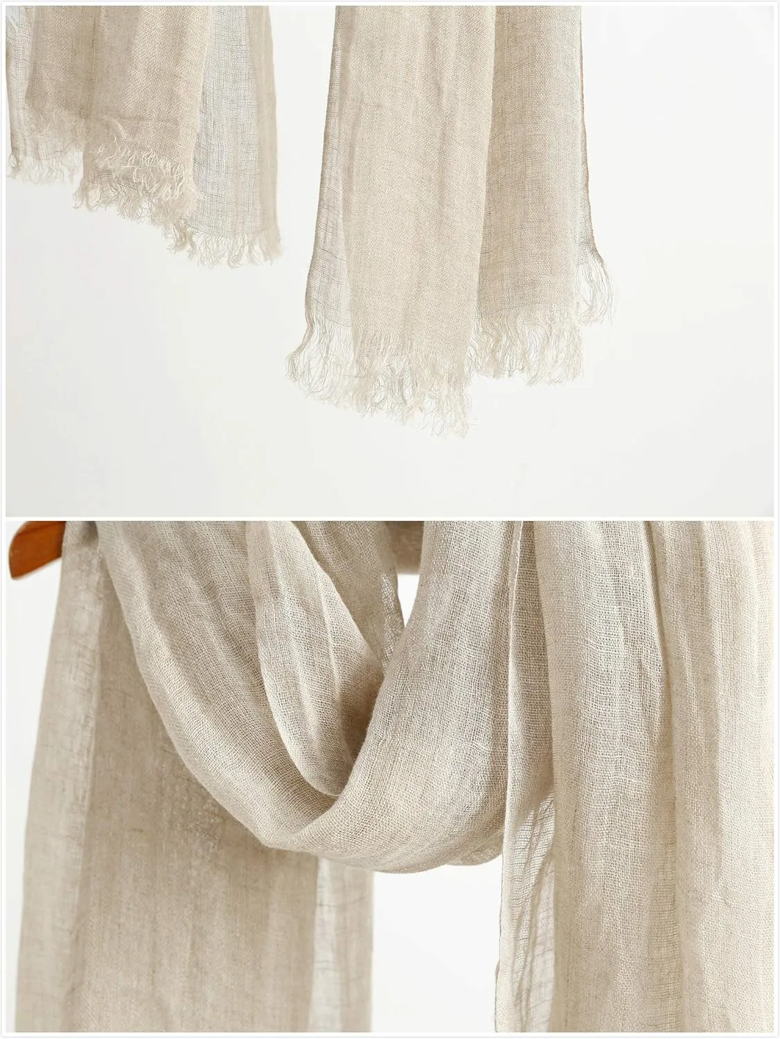 Jeelow Lightweight Summer Scarf Light Shawl Wrap Linen Feel Scarves For Men And Women