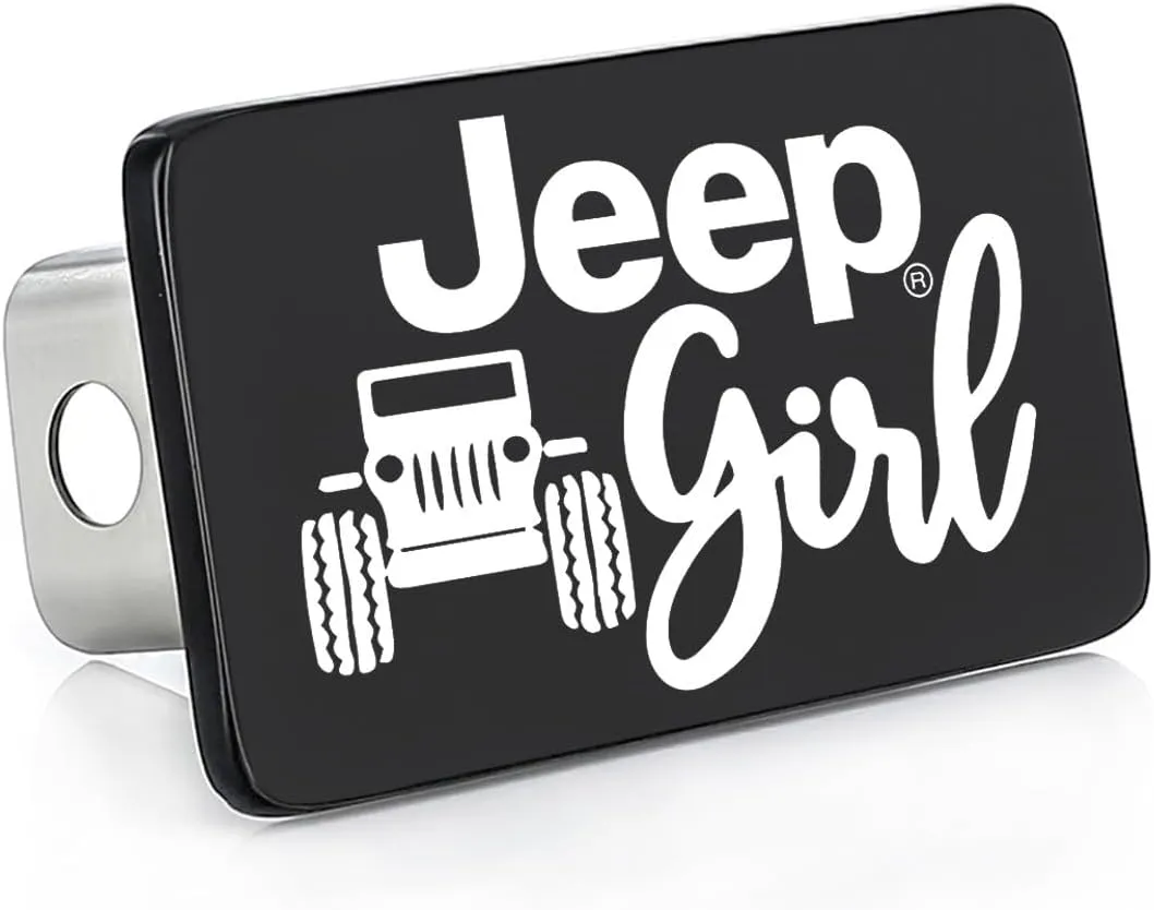 JEEP Girl Trailer Tow Hitch Cover Plug UV Printed Graphics (2" Inch)