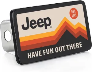 JEEP Have Fun Out There Trailer Tow Hitch Cover Plug UV Printed Graphics (2" Inch)