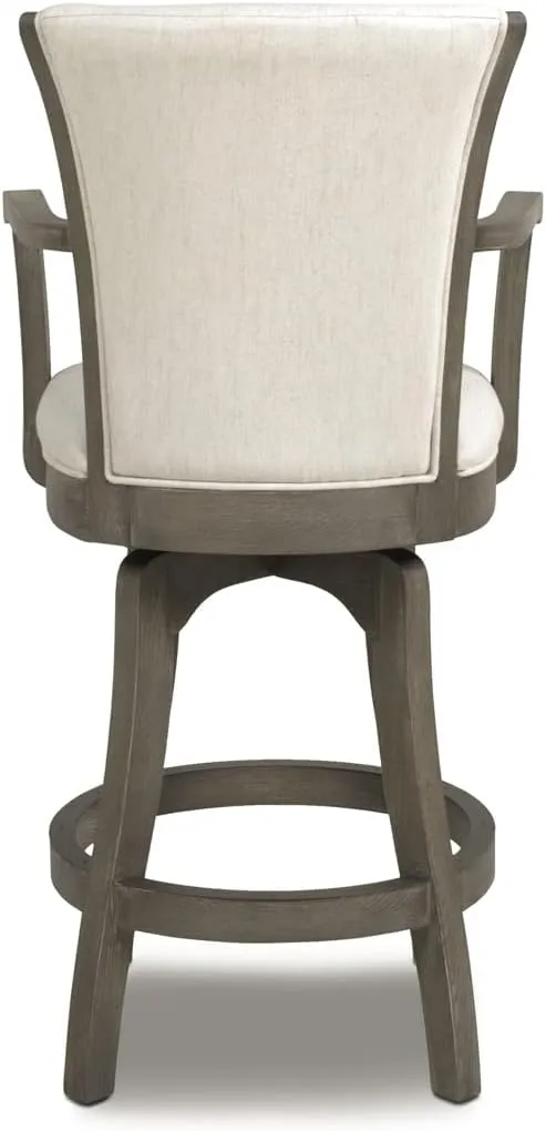 Jennifer Taylor Home Williams 27” Swivel Counter Height Bar Stool, Natural White Linen