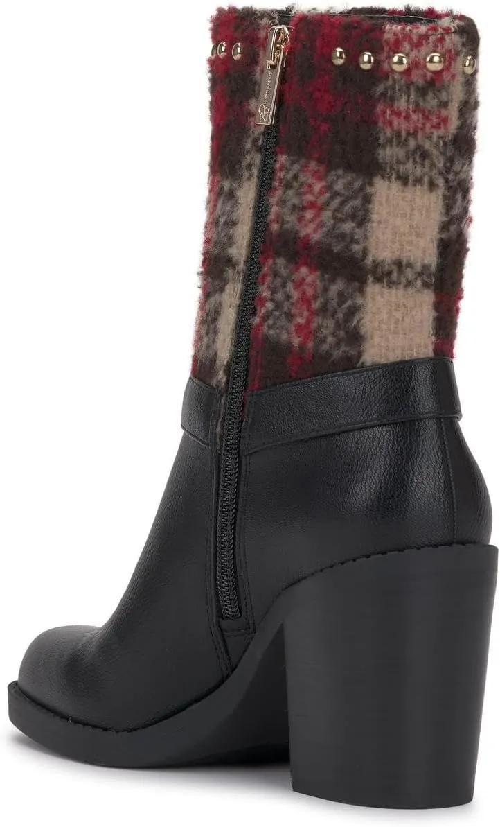Jessica Simpson Womens Bernique Faux Leather Studded Mid-Calf Boots