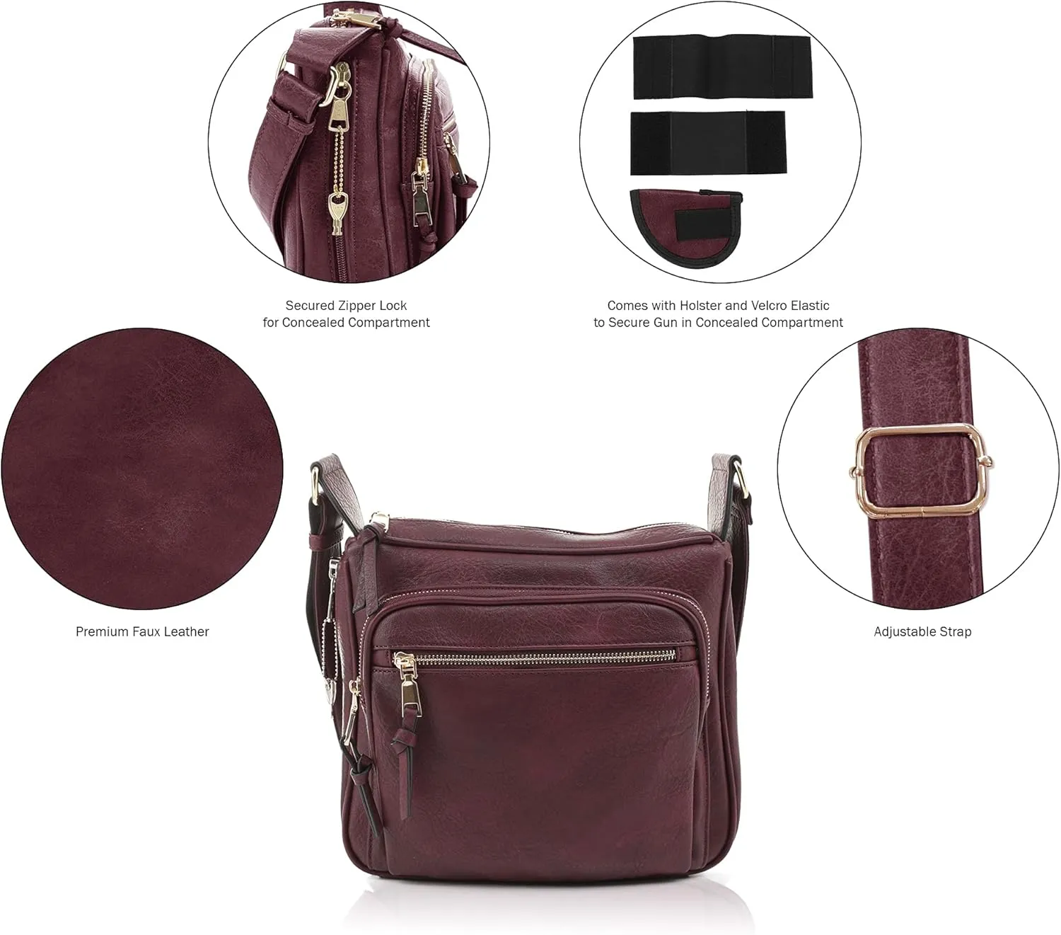 JESSIE & JAMES | Concealed Carry RFID Blocking Crossbody Purse for Women with Lock and Key