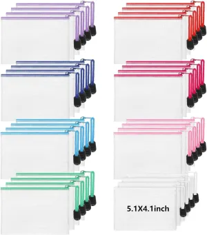 Jetec 32 Pcs Mesh Zipper Bags Toy Storage Bikini Organizer Bags Waterproof Zipper Pouches Reusable Puzzle Pouch Multipurpose for Organizing Storage Office(Classic Color,5.1 x 4.1 Inch)