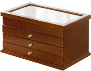 Jewelry Box Multi-layer Jewelry Box Organizer Ring Earrings Necklace Storage Box Women's Household Jewelry Box Watch Cabinets (Color : Brown B)
