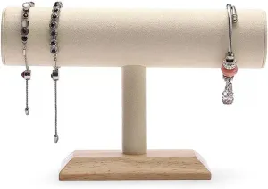 Jewelry Display Stand T Shape Velvet Jewelry Display Removable Bracelet Holder Jewelry Stand Necklace Stand Jewelry Towers and Watch Holder for Home Organization Mall Jewelry Shelf ( Color : Brass )