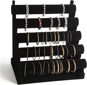 Jewelry Holder Jewelry Organizer Stand 5 Tier Bracelet Holder Jewelry Display Stand Detachable Velvet Bracelet Watch Display Stand Necklace Storage Holder Jewelry Stand
