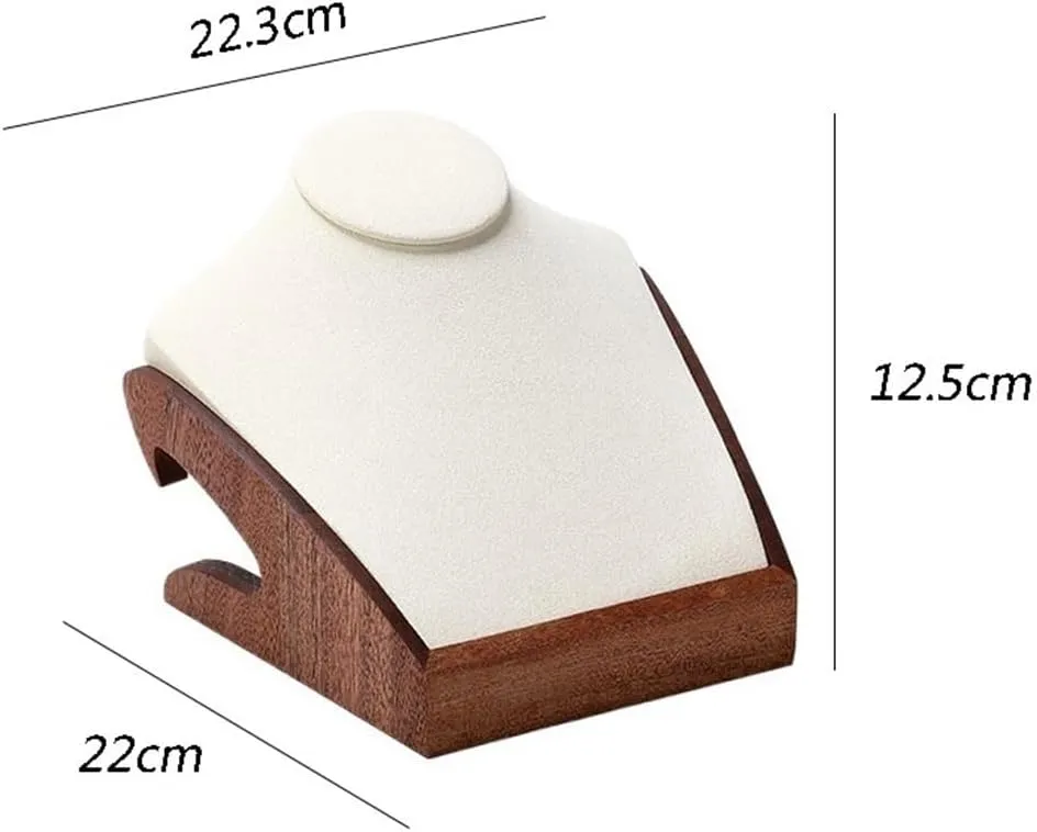 Jewelry Holder Stand Wooden Necklace Display Stand Pendant Jewelry Stand Counter Jewelry Display Props Wooden Base Jewelry Display(Gris)