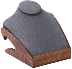 Jewelry Holder Stand Wooden Necklace Display Stand Pendant Jewelry Stand Counter Jewelry Display Props Wooden Base Jewelry Display(Gris)