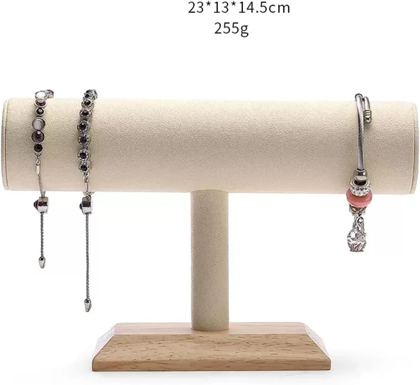 Jewelry Holders T Shape Velvet Jewelry Display Stand Detachable Bracelet Watch Holder Necklace Holder Dresser Storage Jewelry Tower Jewelry Organizer Stand(A)