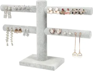 Jewelry Organizer Easel for Jewelry Display Velvet Earrings Ring Organizer Ear Studs Stand for Jewelry Display Shelf Showcase 2 Colors