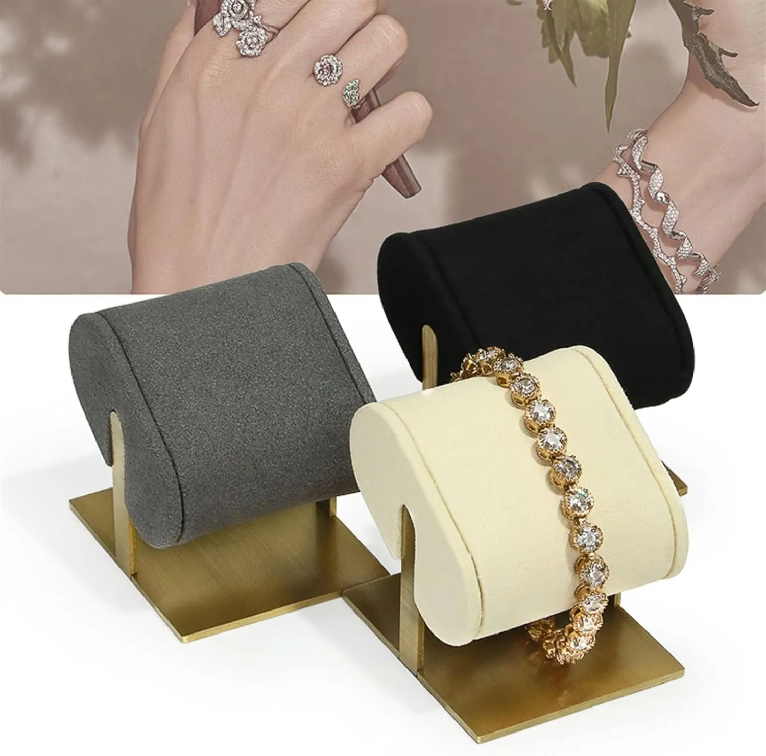 Jewelry Organizer Jewelry Organizer Bangle Display Stand Velvet Bracelet Holder Small Bracelet Holder for Jewelry Organization and Display Jewelry Stand (Co
