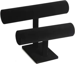 Jewelry Organizer Stand 2 Tier Bracelet Holder, Bracelet Display Stand, Velvet Jewelry Organizer Displays for Necklace Watches Bracelet Bangle Holder Necklace Display Stand (Color : Black)